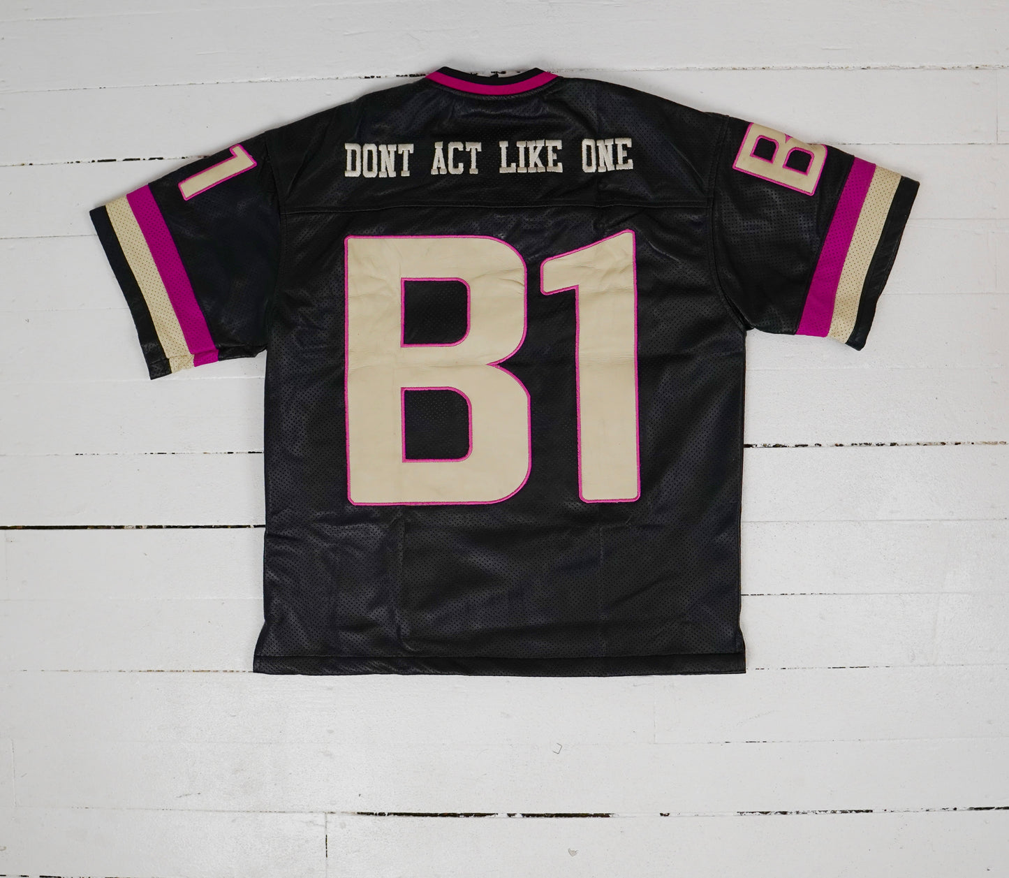 Black Leather Football Jersey